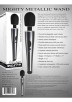 Mighty Metallic Wand Rechargeable Silicone Body Massager - Black