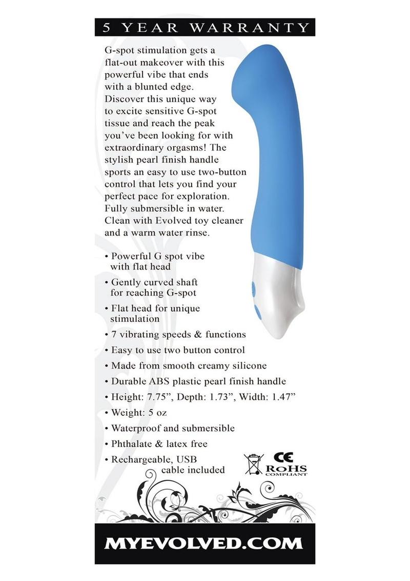 Tempest G Rechargeable Smooth Silicone G-Spot Vibrator - Blue and White