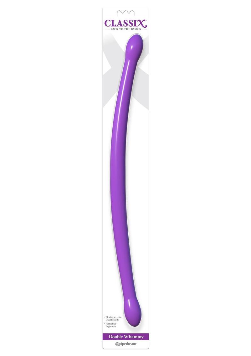Classix Double Whammy Double Dildo 17.25in - Purple