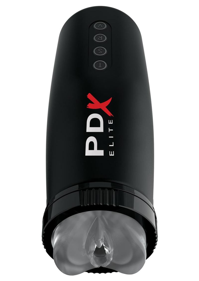 PDX Elite Rechargeable Motorbator 2 Masturbator - Pussy - Clear/Black