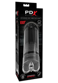 PDX Elite Rechargeable Extender Pro Vibrating Pump Masturbator - Pussy - Clear/Black