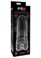 PDX Elite Rechargeable Extender Pro Vibrating Pump Masturbator - Pussy - Clear/Black