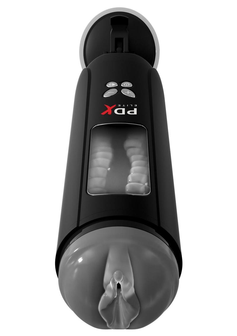 PDX Elite Rechargeable Ultimate Milker Masturbator - Pussy - Clear/Black