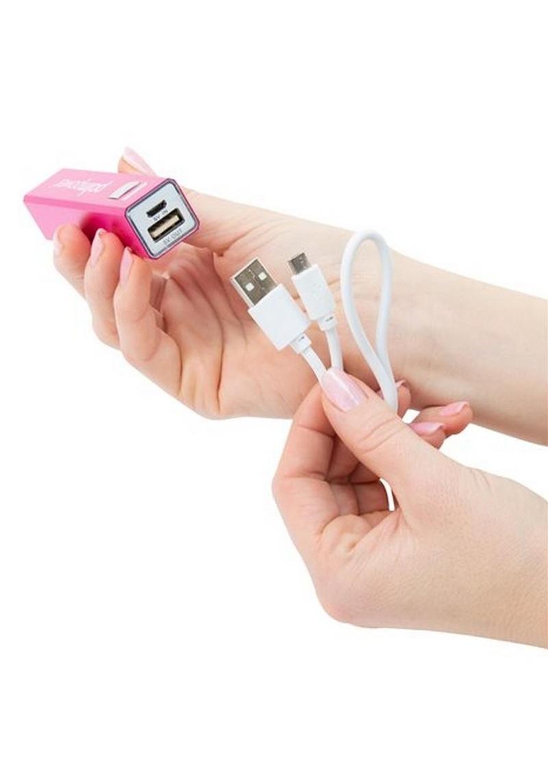 PalmPower Plug & Play Rechargeable Silicone Wand Massager - Pink/Gray