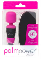 PalmPower Pocket Rechargeable Silicone Mini Wand Massager - Pink