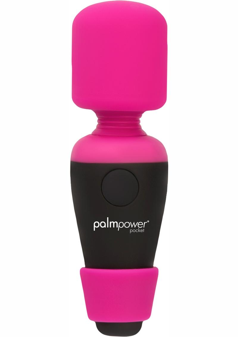 PalmPower Pocket Rechargeable Silicone Mini Wand Massager - Pink