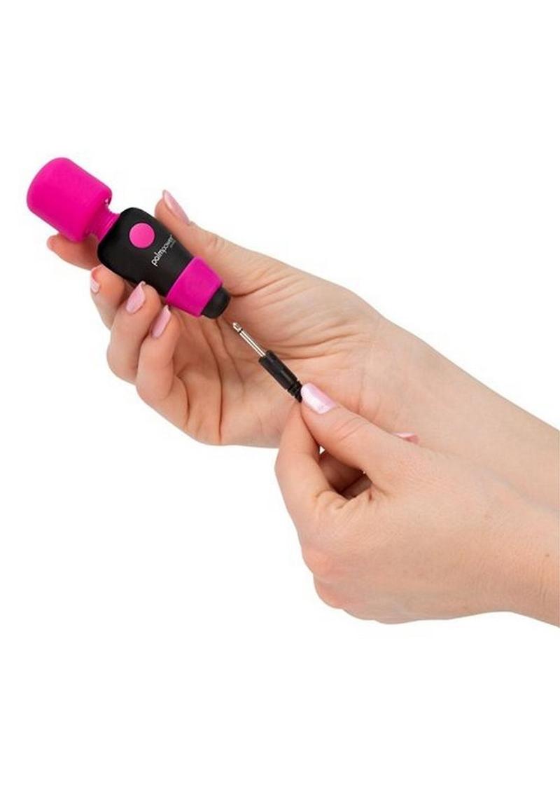 PalmPower Pocket Rechargeable Silicone Mini Wand Massager - Pink