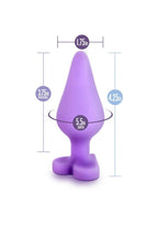 Play with Me Naughtier Candy Heart Fuck Me Silicone Butt Plug - Purple