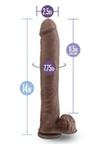 Au Naturel Daddy Sensa Feel Dual Density Dildo with Balls 14in - Chocolate