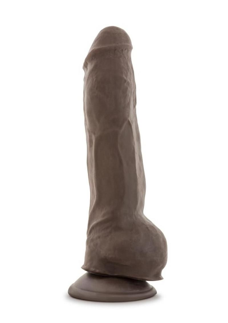 Au Naturel Big Boy Dildo with Balls 10in - Chocolate