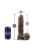Au Naturel Dildo with Suction Cup 9in - Chocolate
