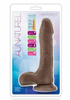 Au Naturel Mister Perfect Dildo with Balls 8.5in - Chocolate