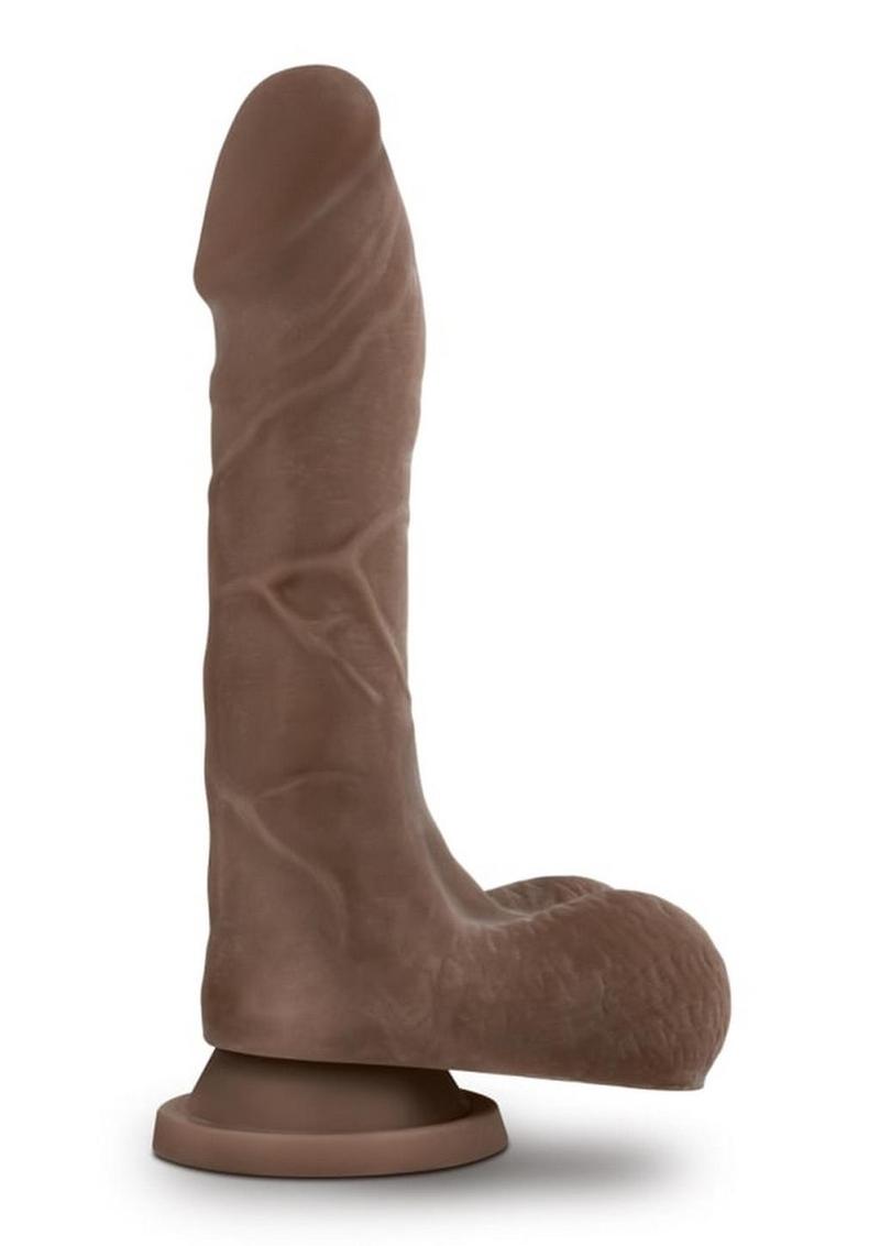 Au Naturel Mister Perfect Dildo with Balls 8.5in - Chocolate