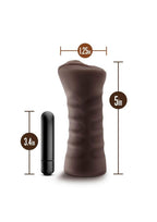 Hot Chocolate Brianna Vibrating Masturbator with Bullet - Pussy - Chocolate