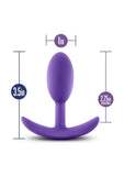 Luxe Wearable Vibra Slim Plug Silicone Butt Plug - Small - Purple