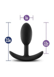 Luxe Wearable Vibra Slim Plug Silicone Butt Plug - Small - Black