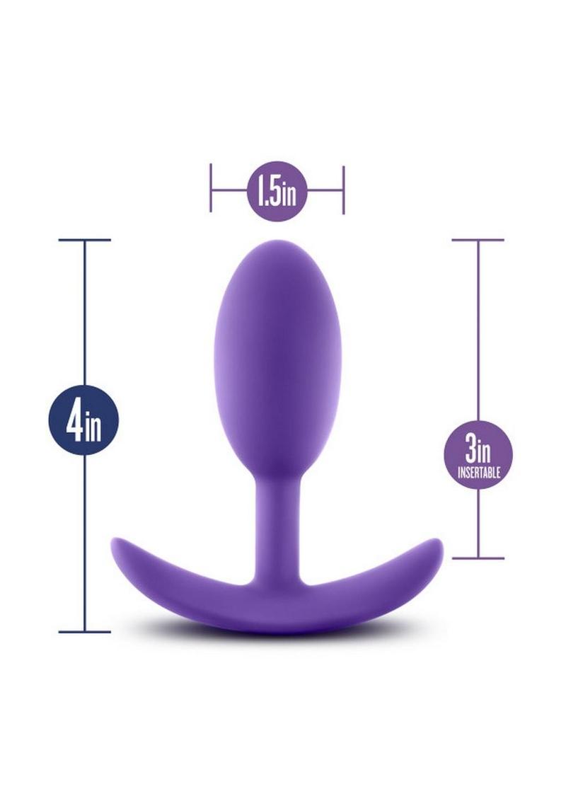 Luxe Wearable Vibra Slim Plug Silicone Butt Plug - Medium - Purple
