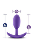 Luxe Wearable Vibra Slim Plug Silicone Butt Plug - Medium - Purple
