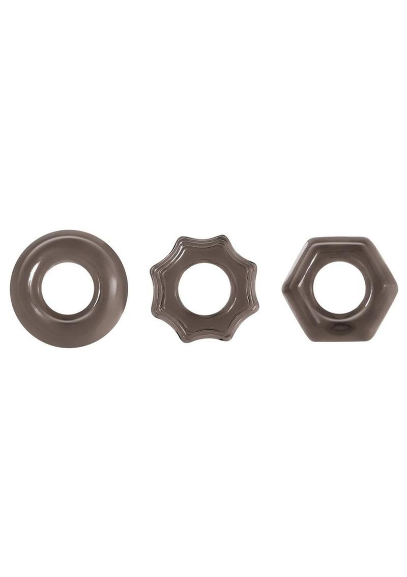 Zero Tolerance Triple Thick Cock Ring Kit (3 piece kit) - Smoke