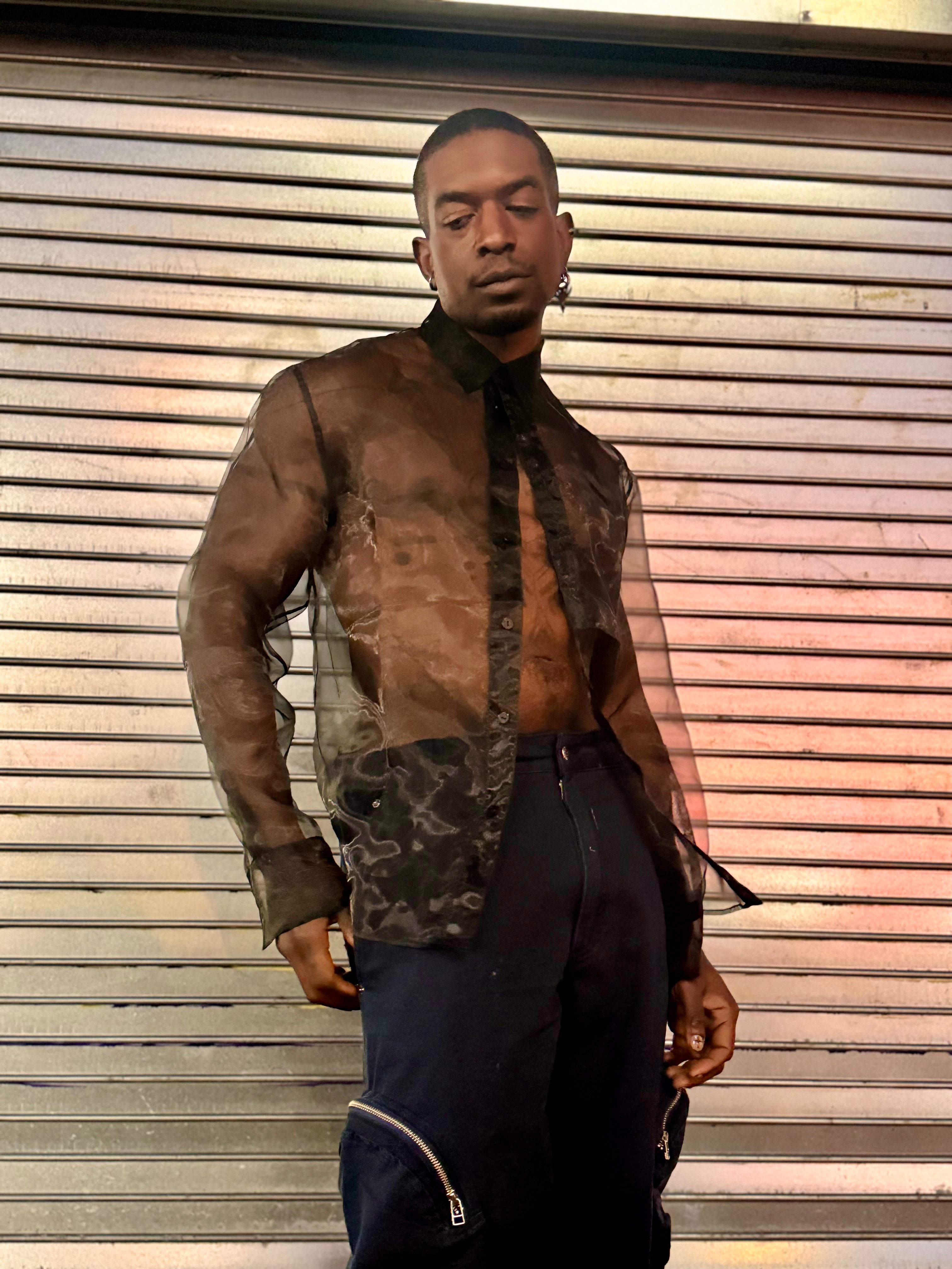 Eckhaus Latta FW24 Transparent Shirt Black