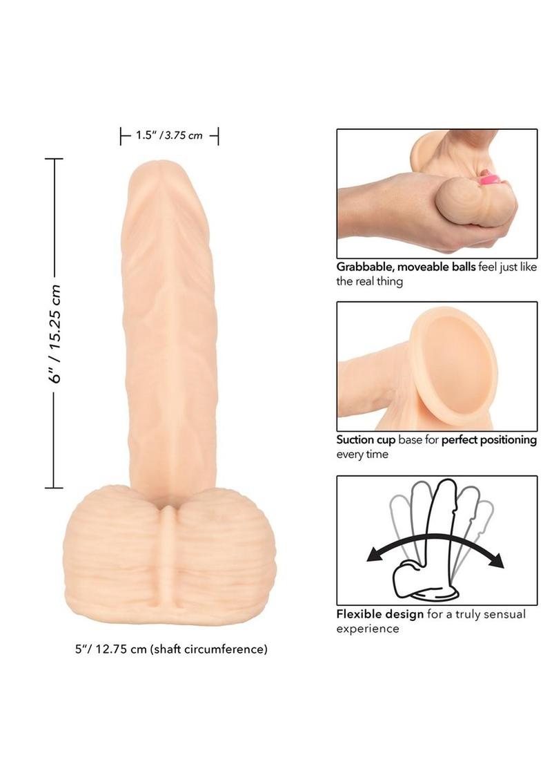 Emperor Ballsy Lifelike Dildo with Balls 6in - Vanilla