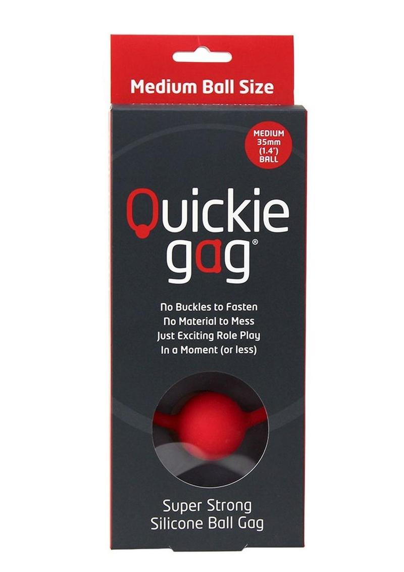 Quickie Gag Silicone Ball Gag Bondage Red - Medium