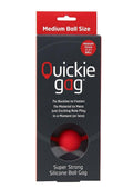 Quickie Gag Silicone Ball Gag Bondage Red - Medium