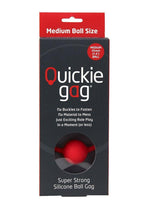 Quickie Gag Silicone Ball Gag Bondage Red - Medium