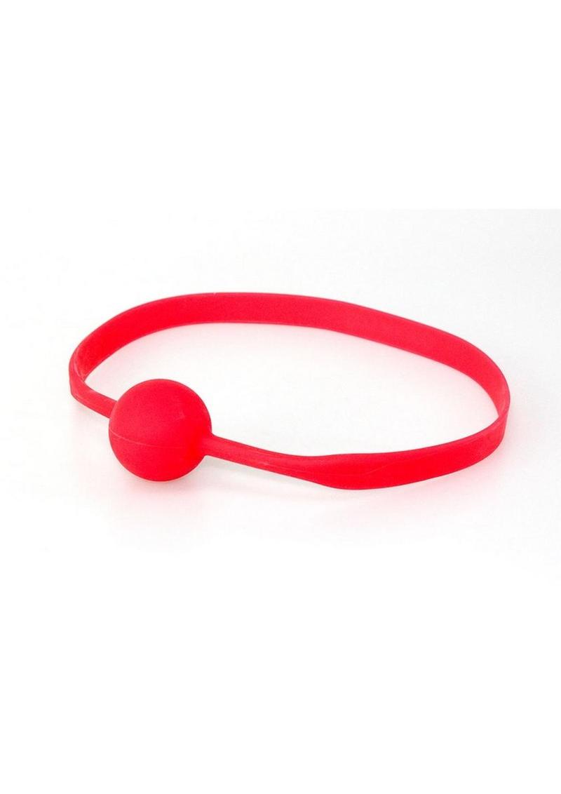 Quickie Gag Silicone Ball Gag Bondage Red - Medium