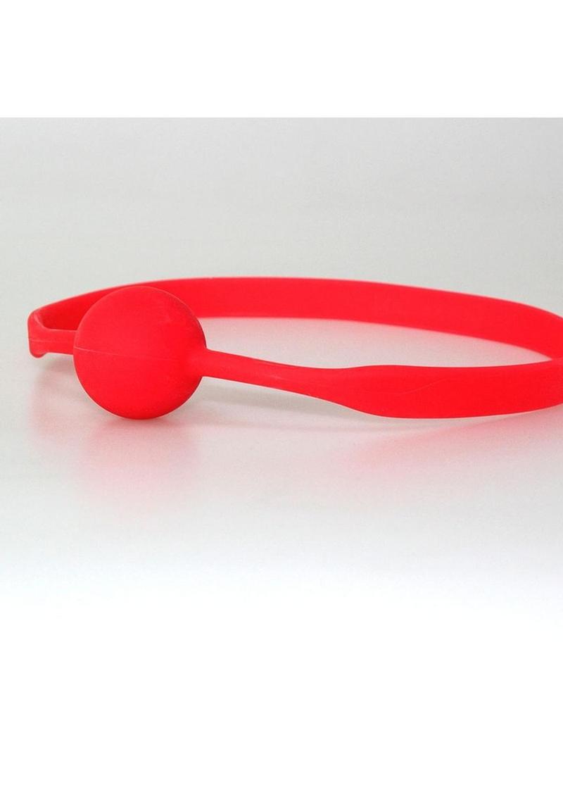 Quickie Gag Silicone Ball Gag Bondage Red - Medium