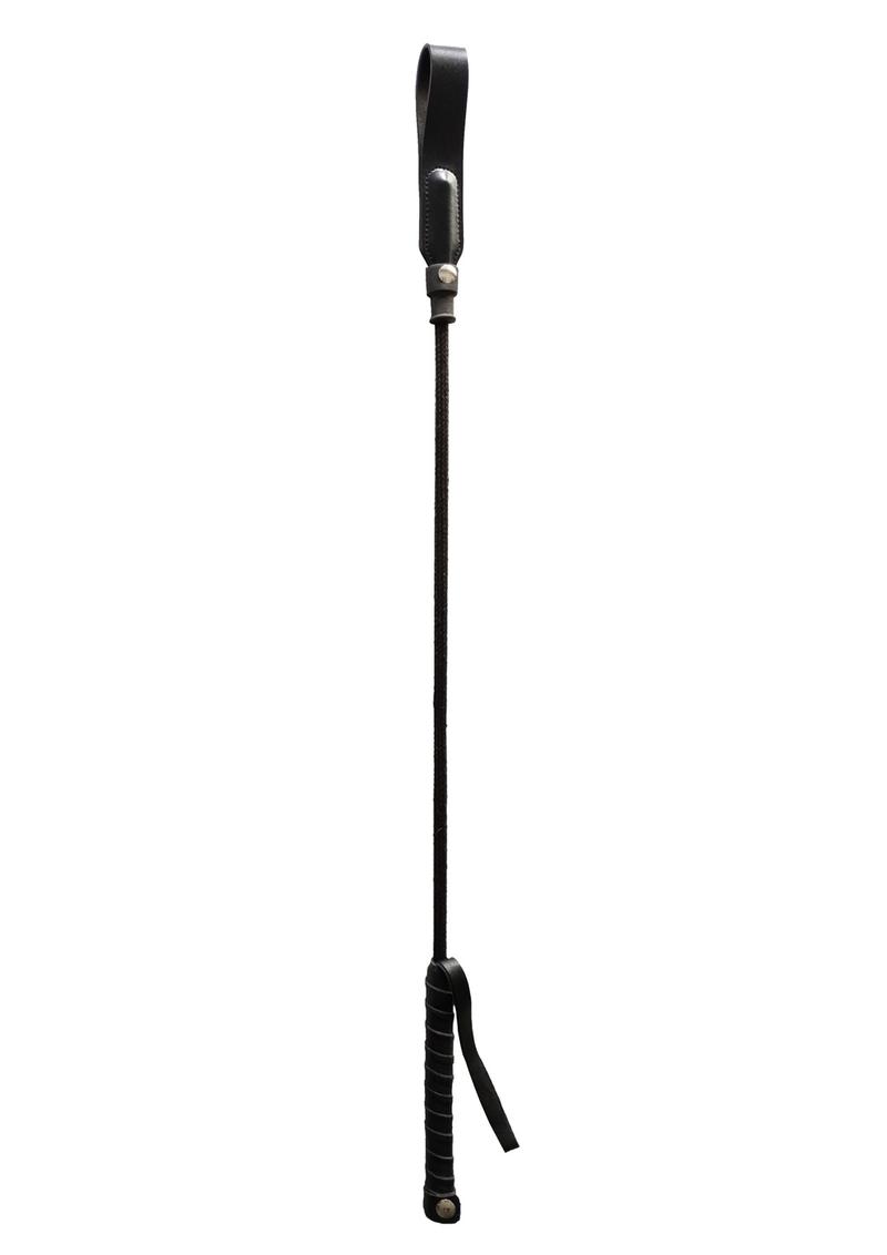 Rouge Fifty Times Hotter Long Riding Crop Slim Tip 24in - Black