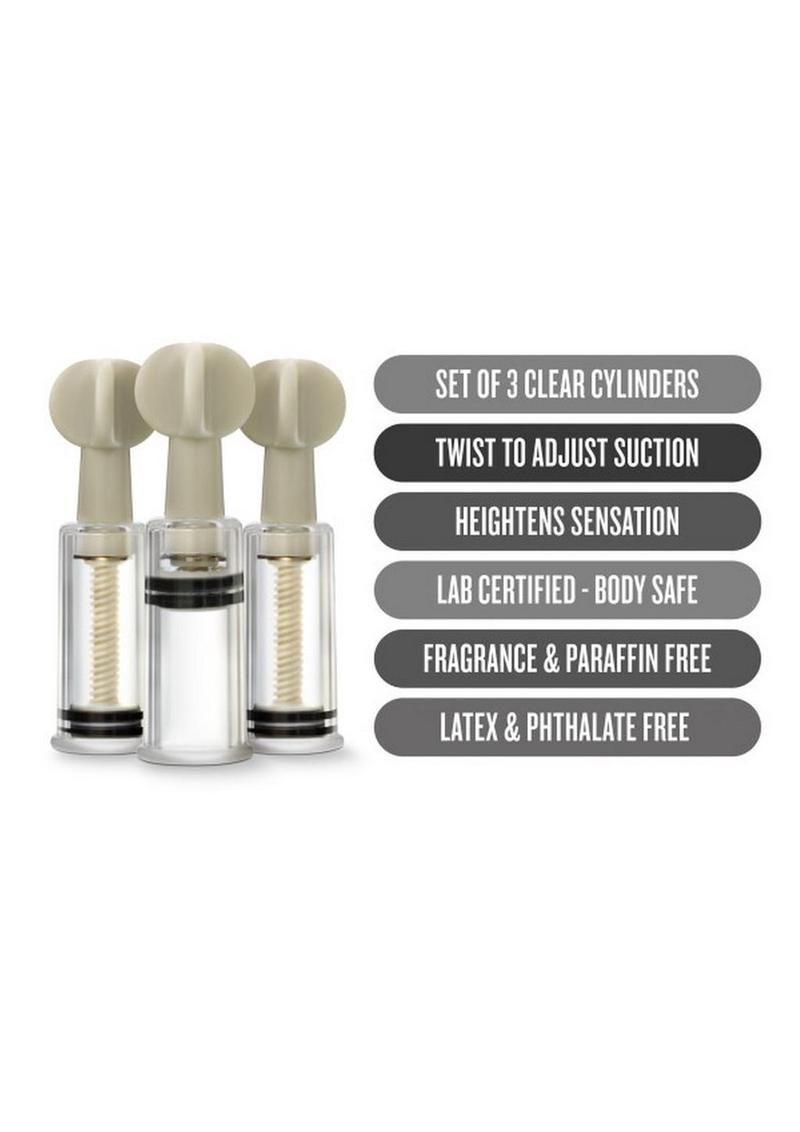 Temptasia Clit and Nipple Twist Suckers (set of 3) - Clear