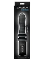 Renegade Rechargeable Deep Stroker Silicone Thrusting Vibrating Anal Wand - Black
