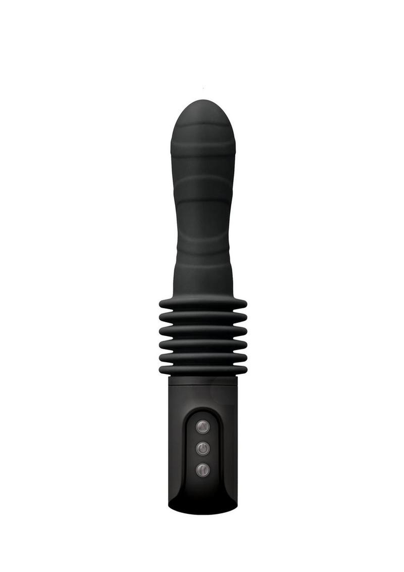 Renegade Rechargeable Deep Stroker Silicone Thrusting Vibrating Anal Wand - Black