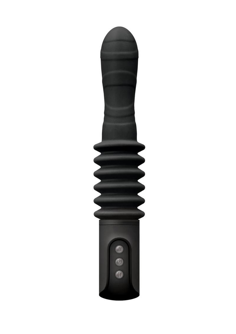 Renegade Rechargeable Deep Stroker Silicone Thrusting Vibrating Anal Wand - Black