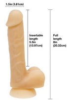 Addiction Bendable David Silicone Dildo 8in - Vanilla
