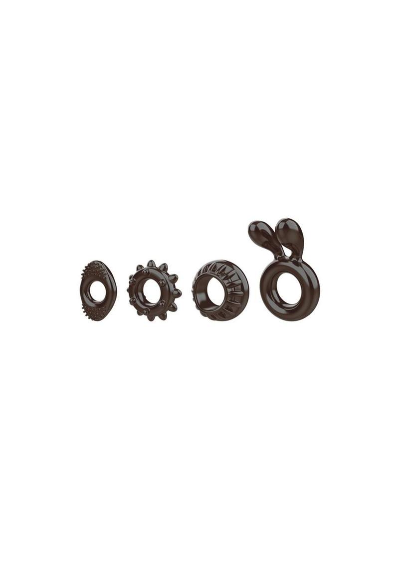 Zero Tolerance Ring My Bell Cock Ring Kit (4 piece kit) - Smoke
