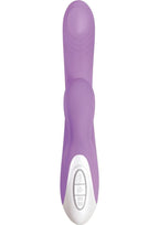 Super Sucker Rechargeable Silicone G-Spot Vibrator with Clitoral Stimulator - Purple