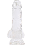 Crystal Addiction Dildo with Balls 6in - Clear