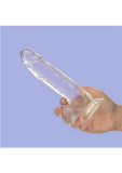 Crystal Addiction Dildo with Balls 8in - Clear