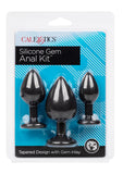 Anal Toys Silicone Gem Anal Trainer Kit - Black
