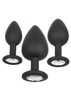 Anal Toys Silicone Gem Anal Trainer Kit - Black