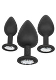 Anal Toys Silicone Gem Anal Trainer Kit - Black
