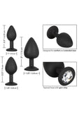 Anal Toys Silicone Gem Anal Trainer Kit - Black