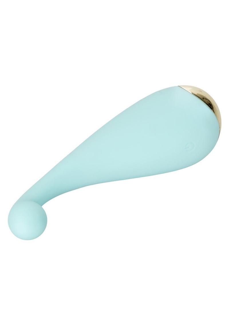 Slay #ThrillMe Rechargeable Silicone Curved Vibrator - Blue