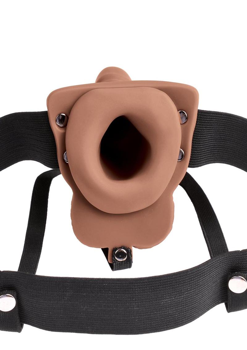 Fetish Fantasy Hollow Rechargeable Strap-On with Balls 6in - Caramel