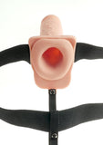 Fetish Fantasy Series Hollow Rechargeable Strap-On Dildo with Balls and Harness 7in - Vanilla