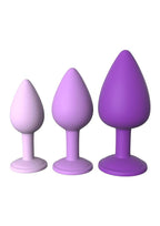 Fantasy For Her Little Gems Trainer Set Anal Kit 3 Training Size Plugs Waterproof Silicone - Purple