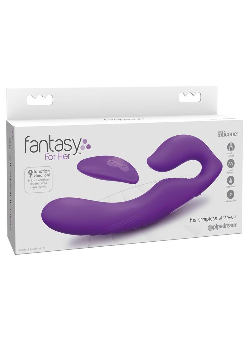 Fantasy For Her Ultimate Rechargeable Multi-Function Strapless Strap-on with Remote Control - Purple