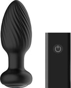 Nexus Tornado Rechargeable Silicone Rotating Butt Plug with Remote Control - Medium - Black